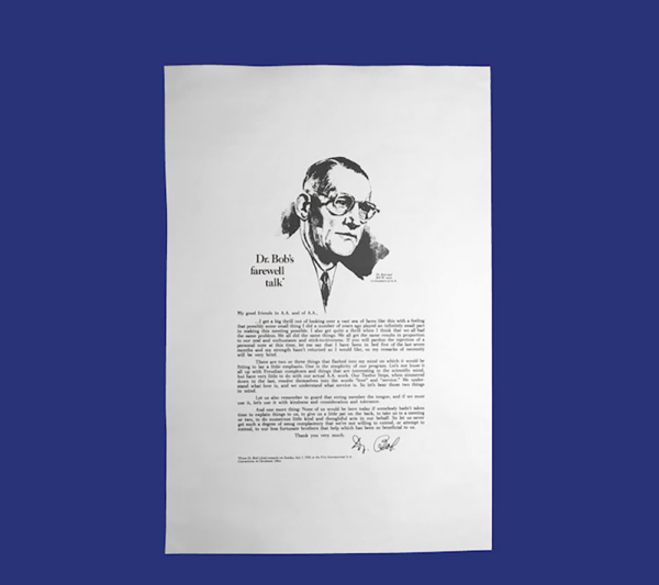 Dr. Bob's Farewell Talk Parchment