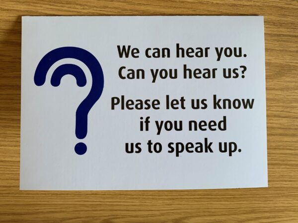 Hard of Hearing Tent Card
