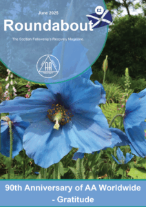 Roundabout June 2025 cover image of blue flowers