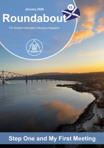 Roundabout Magazine cover January 2026, sunset over a bridge